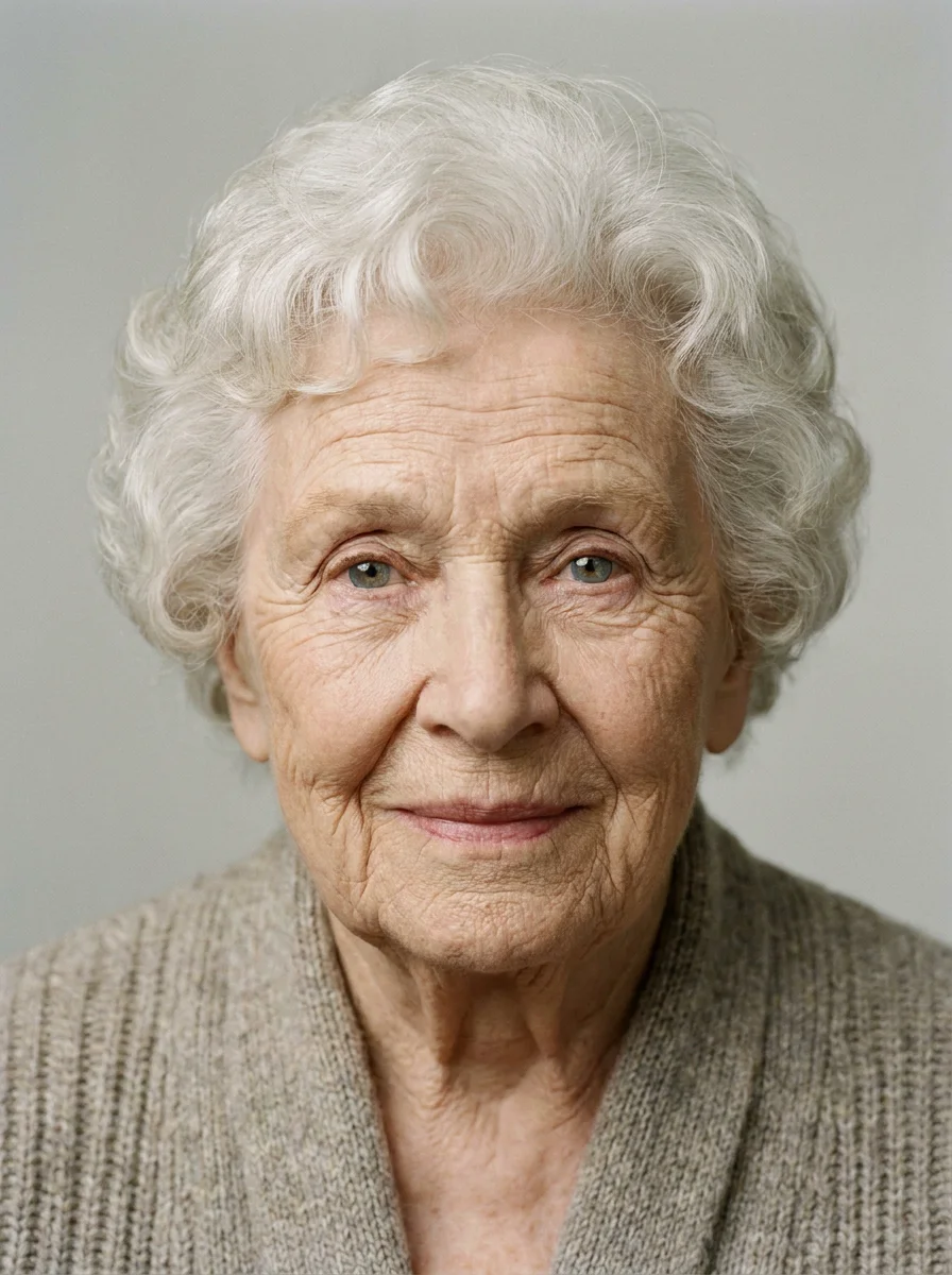 Illustrative portrait of Rose, an older woman with a gentle smile.